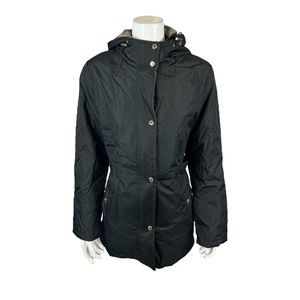 Susan Graver Water Resistant Jacket with Contrast Lining and Hood Small Size